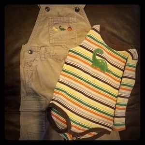 Boys Dinosaur Overall Set